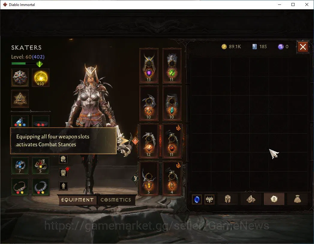 Diablo Immortal Accounts SA - Malah|Lv60(402)|Demon Hunter|30k CR|Reso 450| image 7