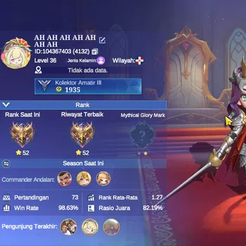Magic Chess: Go Go Accounts High Mythic 52|25 Commander 2 Max|1 Epic(Lancelot Floral Knight),1 Gogopass(Guin Lotus),7