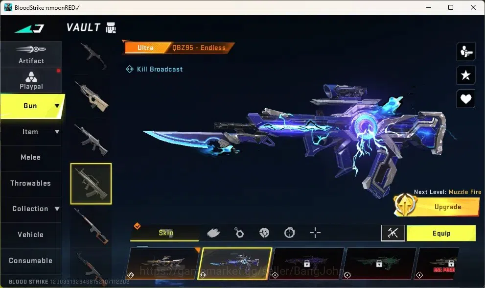 Blood Strike Accounts Others ASIA | 1 ETERNAL: Uzi-Scorpius|Guns:1 AOT,1 TR|1 Ultra Melee Talon Knife - Sanctum|3 Ultra 11