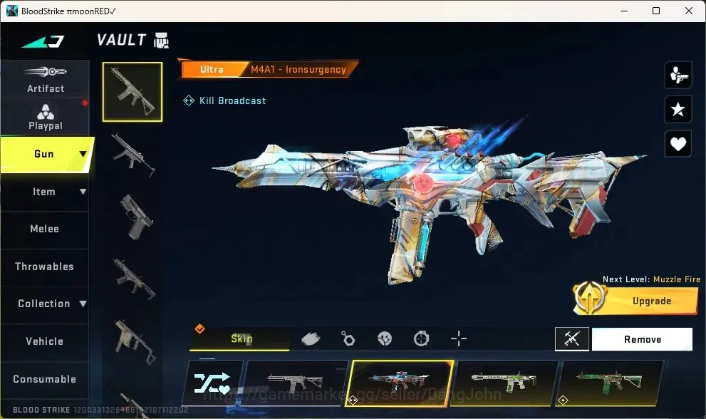 Blood Strike Accounts Others ASIA | 1 ETERNAL: Uzi-Scorpius|Guns:1 AOT,1 TR|1 Ultra Melee Talon Knife - Sanctum|3 Ultra 3
