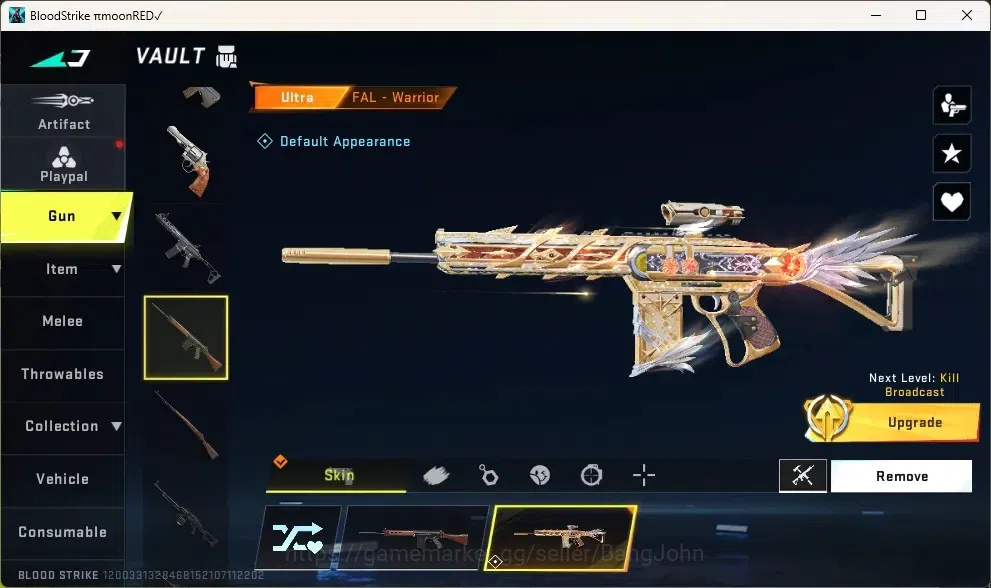 Blood Strike Accounts Others ASIA | 1 ETERNAL: Uzi-Scorpius|Guns:1 AOT,1 TR|1 Ultra Melee Talon Knife - Sanctum|3 Ultra 8