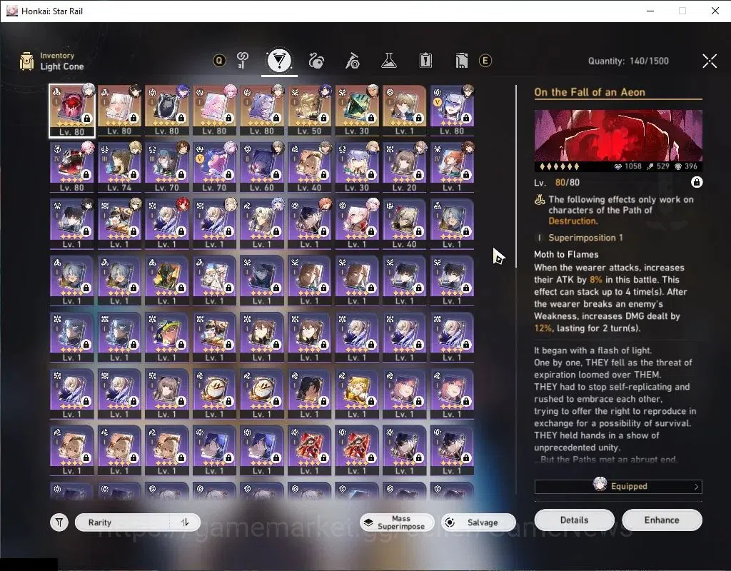Honkai Star Rail Accounts Asia|TL 68|14 Limited|(AcheronE2,Cyrene,Castorice) image 7