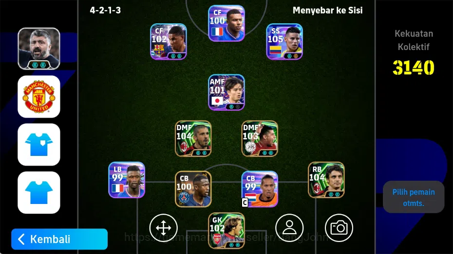 eFootball Others Mobile|PW 3140|New James Rodriguez ShowT,David Seaman Epic,Massimo Odde Epic,Gennaro Gattuso 1