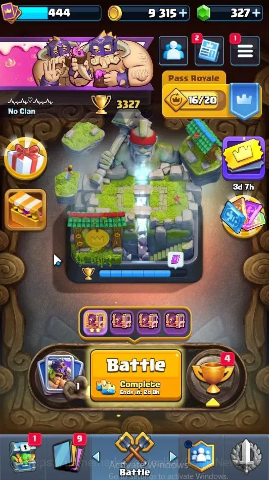 Clash Royale Accounts High-End Lv 444|Trophy 3327|KTL 9|Arena 10|Card 57/122| 1 HERO 5 EVO 12 Epic 22 Rare 23 Common|2 1
