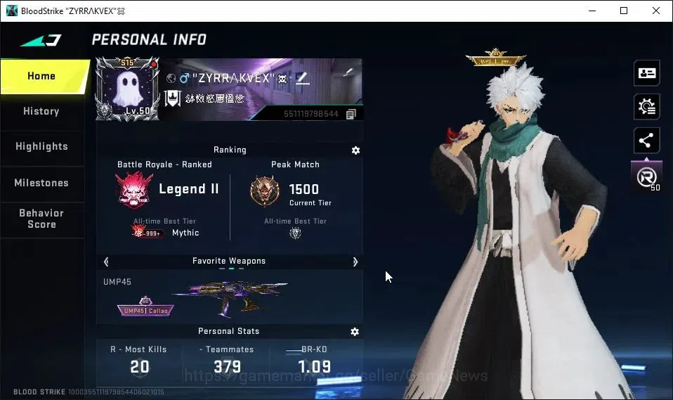 Blood Strike Accounts AMERICA|3 ETERNAL[ZERO,AK47 Lv3,DEagle]|2 Melee UL image 2