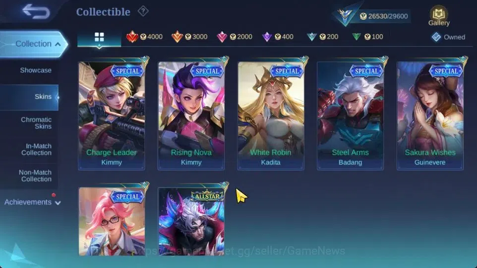 Mobile Legends: Bang Bang Accounts Hero 67|Skin 119|High Glory 61|KOF Karina,CC Nata, image 11