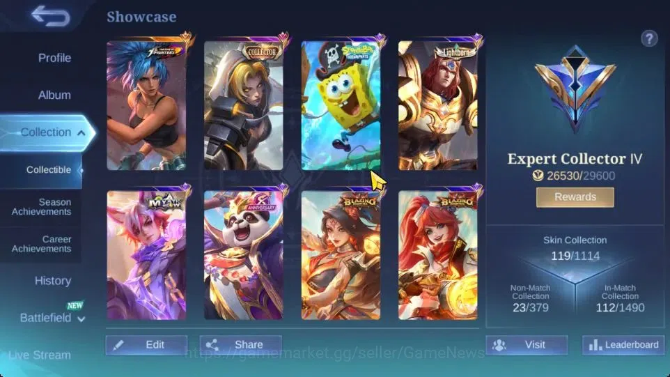 Mobile Legends: Bang Bang Accounts Hero 67|Skin 119|High Glory 61|KOF Karina,CC Nata, image 2