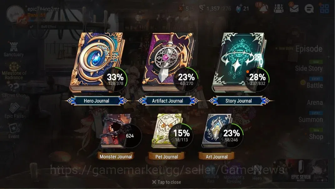 Epic Seven Accounts GLOBAL Unverif|NewEra|8 ML(LOT Scales,BArunka,BM H image 3