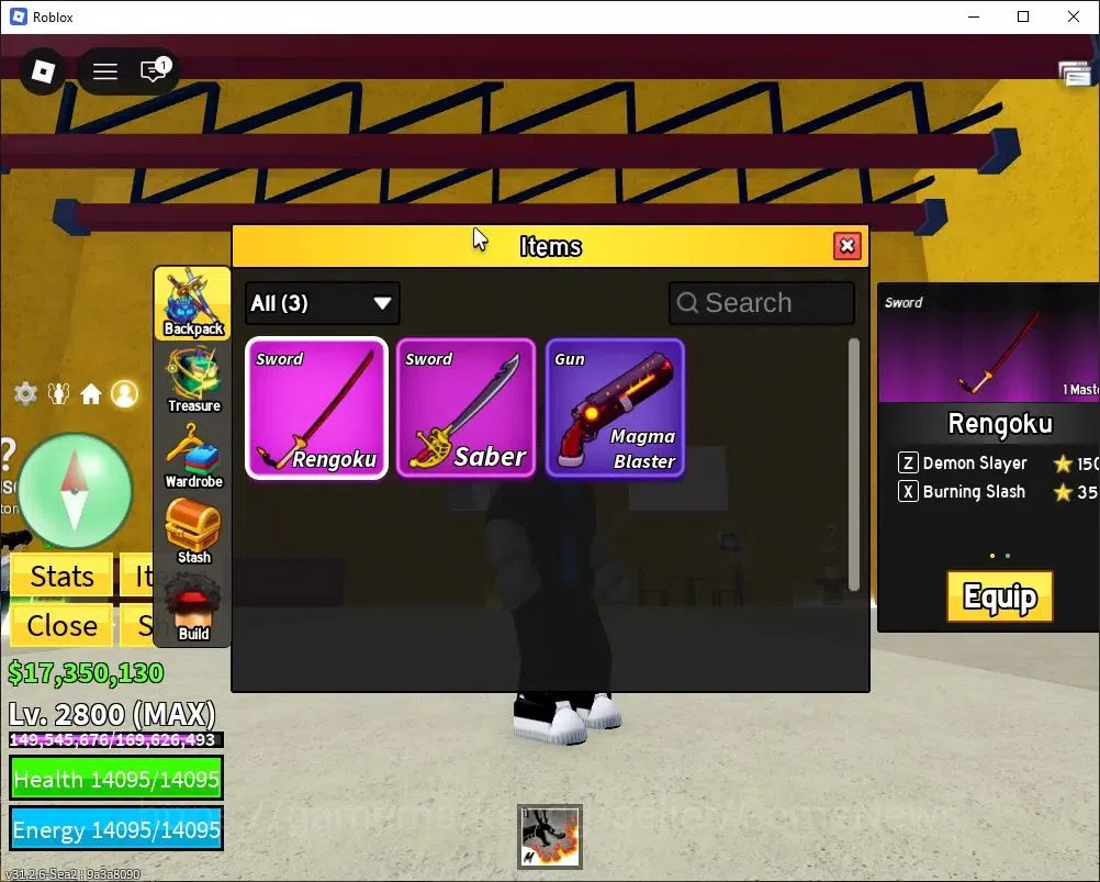 Roblox Accounts Blox Fruit|Lv MAX|Dragon Talon (Lv Max)|17M Beli 6K Frag|2 Legend Wp [Rengoku,Saber]|3 Legend 2