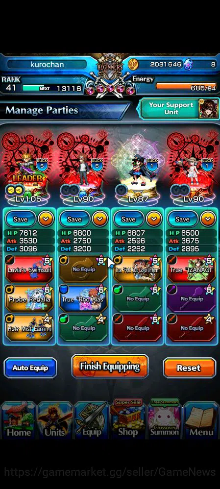 Grand Summoners Accounts Global|Rank 41|42 RGB|18 Ascend|EmiyaTW,ChloeTW,Su image 3