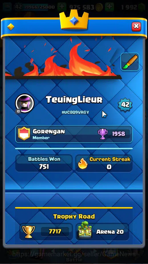 Clash Royale Accounts Lv 42|Trophy 7717|KTL 14|Limited Skin|Card 119| 1 image 2