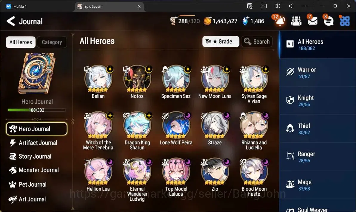 Epic Seven Accounts Global | 15 ML(NM Luna,Belian,Notos,RN Luciella,By image 4