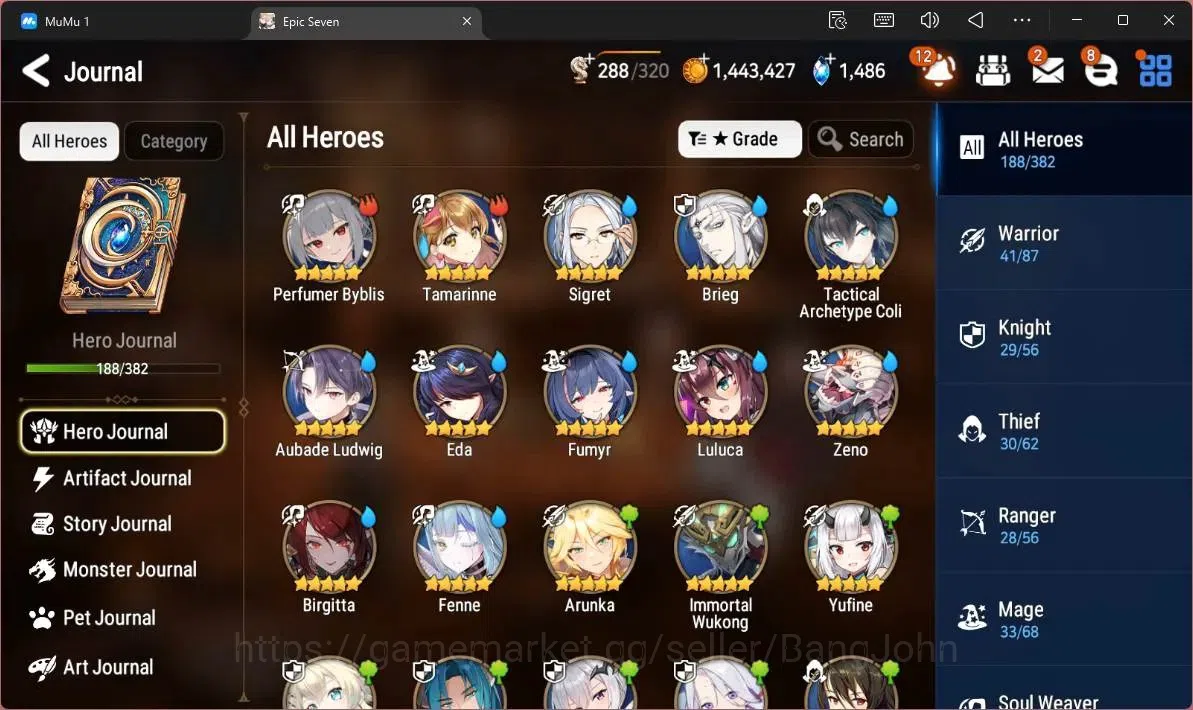 Epic Seven Accounts Global | 15 ML(NM Luna,Belian,Notos,RN Luciella,By image 6