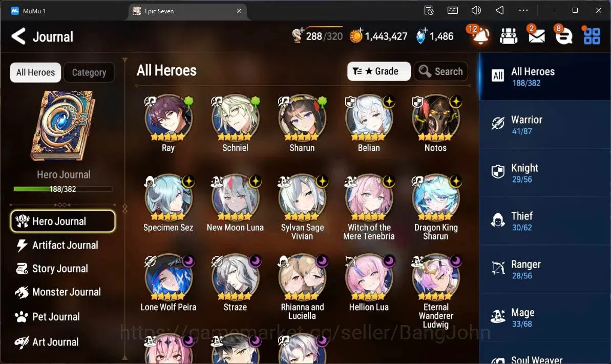Epic Seven Accounts Global | 15 ML(NM Luna,Belian,Notos,RN Luciella,By image 8