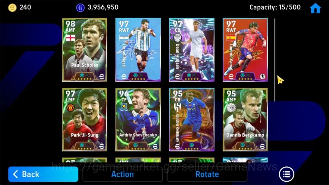 eFootball Accounts Android|240 Coin|Epic Paul Scholes,Park Ji-Sung,An image 5