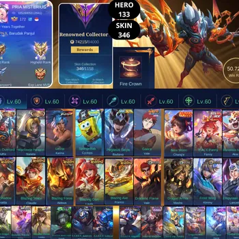 Mobile Legends: Bang Bang Accounts Collector BEST OFFER | HERO 133 | SKIN 346 | KHUFRA COLLECTOR | NATALIA COLLECTOR