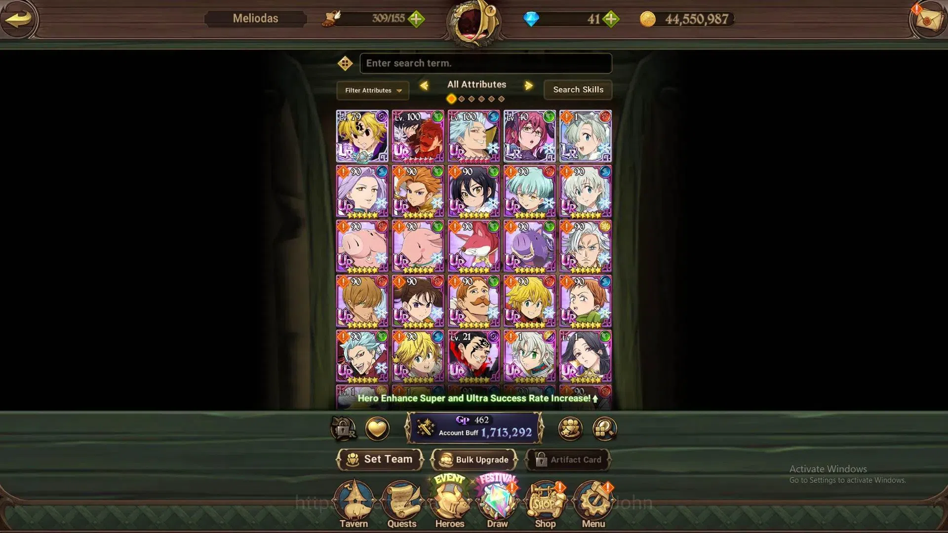 The Seven Deadly Sins: Grand Cross Accounts ASIA | 1.7M CC |LR 3|UR 7|LR Nemesis Meliodas 79/1 image 12