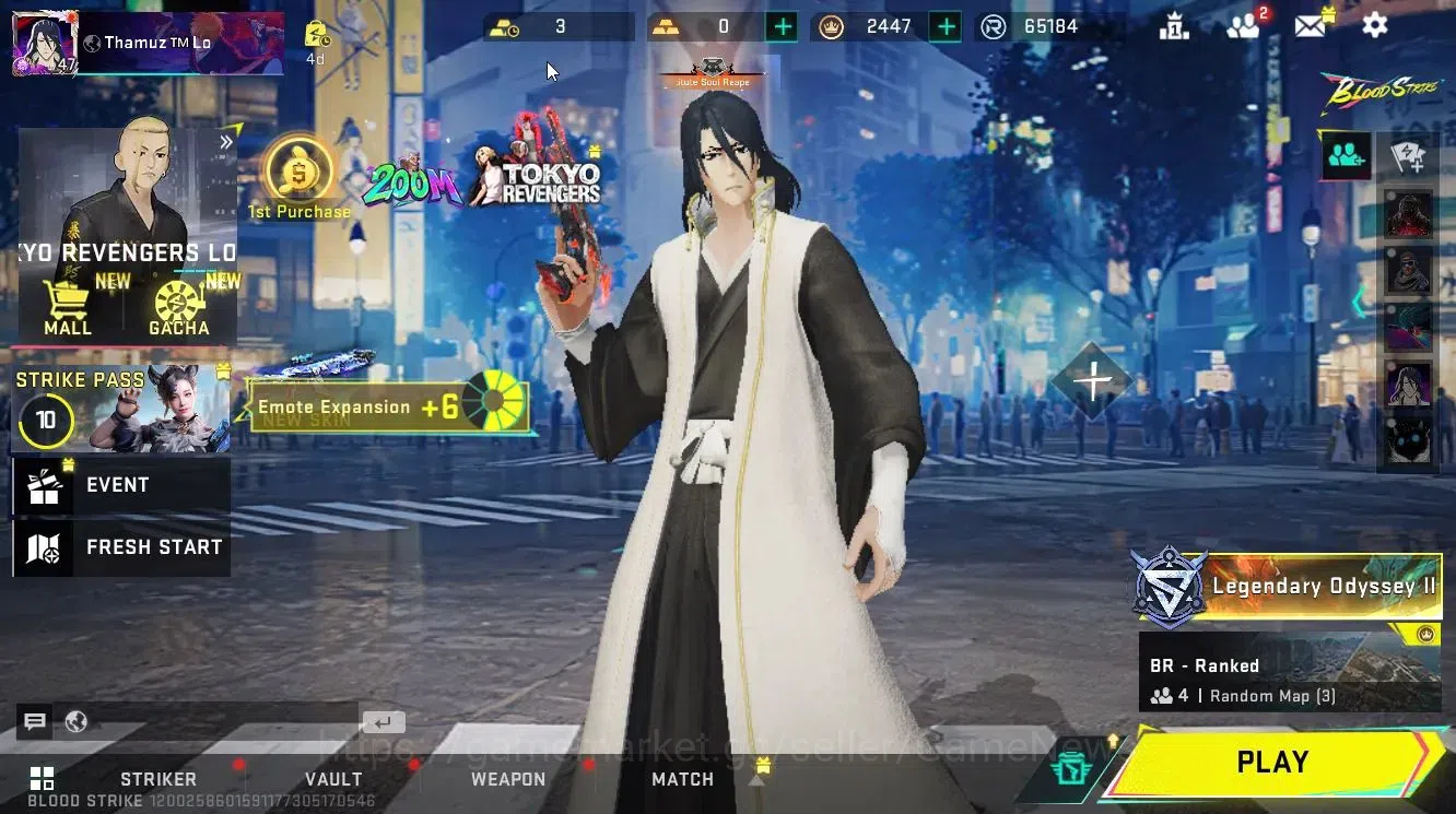 Blood Strike Accounts ASIA|ETERNAL DEagle-Scorpius|Collab BLEACH Byakuya image 1