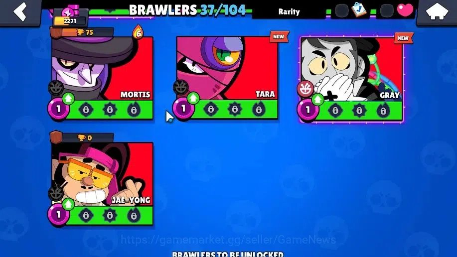 Brawl Stars Accounts 2271 Trophy|37 Brawler 4 Max(Colt,Bibi,Bull,EMZ)|27k Bling 10k PP| 3 Myth [G Otis,Pop Penny,Tickoyaki 14