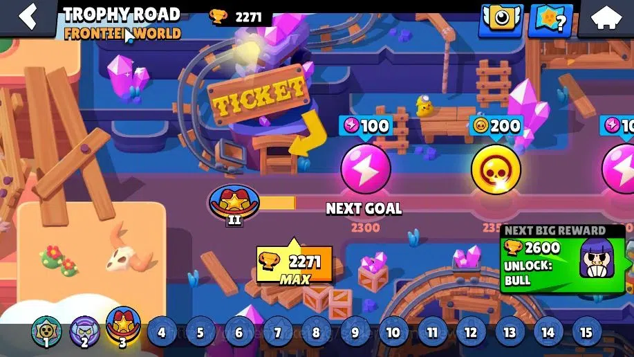 Brawl Stars Accounts 2271 Trophy|37 Brawler 4 Max(Colt,Bibi,Bull,EMZ)|27k Bling 10k PP| 3 Myth [G Otis,Pop Penny,Tickoyaki 5