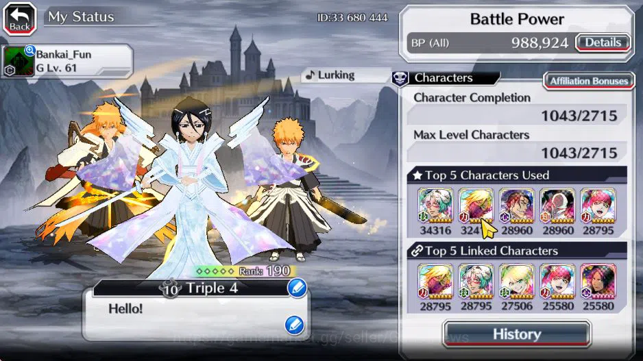 Bleach: Brave Souls Accounts [GBL]50K Orb|10th Anniv(Rukia,Ichigo),TYBW26 Ichig image 3