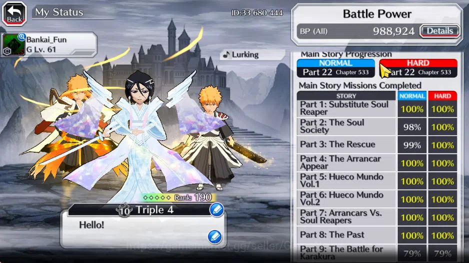 Bleach: Brave Souls Accounts [GBL]50K Orb|10th Anniv(Rukia,Ichigo),TYBW26 Ichig image 4
