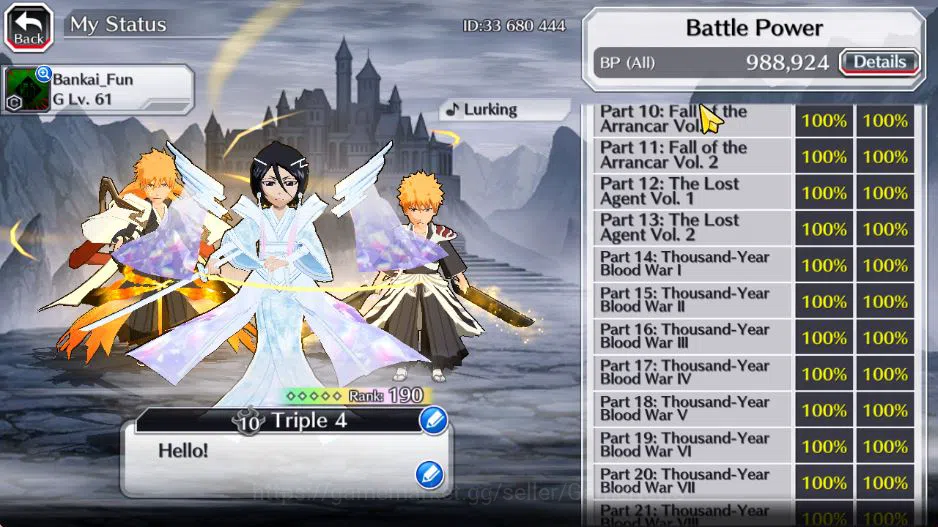 Bleach: Brave Souls Accounts [GBL]50K Orb|10th Anniv(Rukia,Ichigo),TYBW26 Ichig image 5