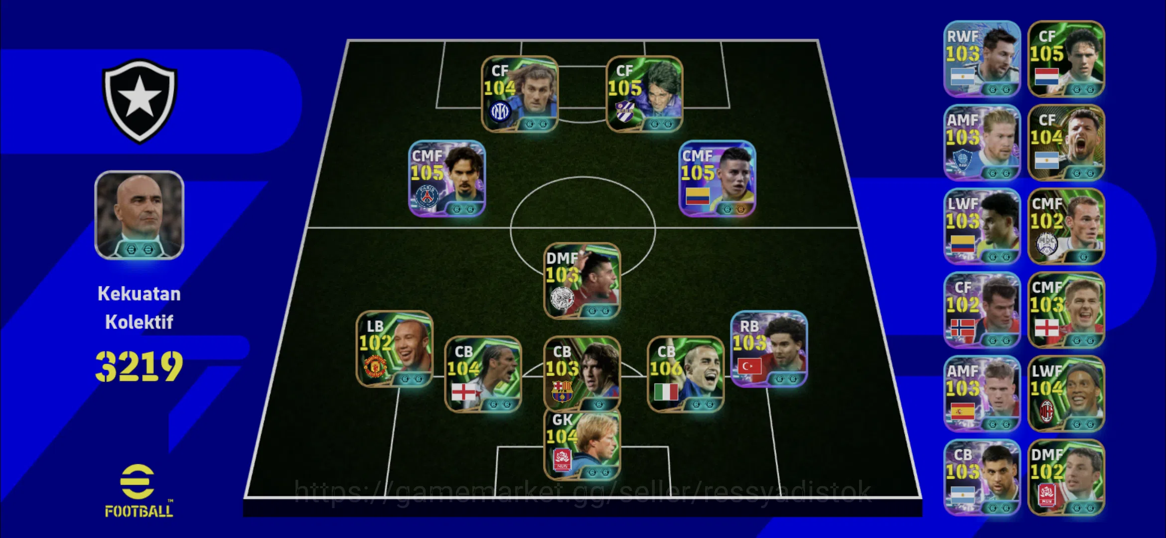 eFootball Accounts Legends & Iconic Players EFOOTBALL DREAM TEAM | SHOWTIME VITINHA,C VIERI,J RODRIGUEZ NEW,C PUYOL,F 1