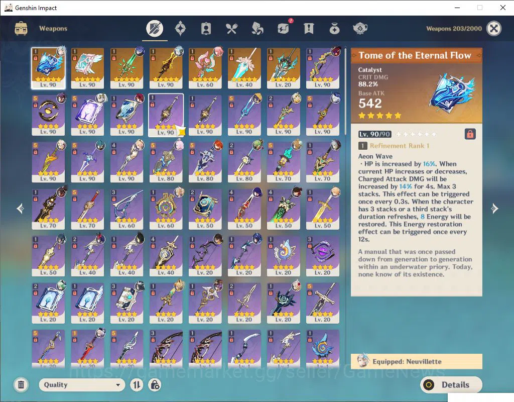 Genshin Impact Accounts ASIA|AR 58|10  Limited +7(*5Weapon)|Neuvillate+Sig image 5