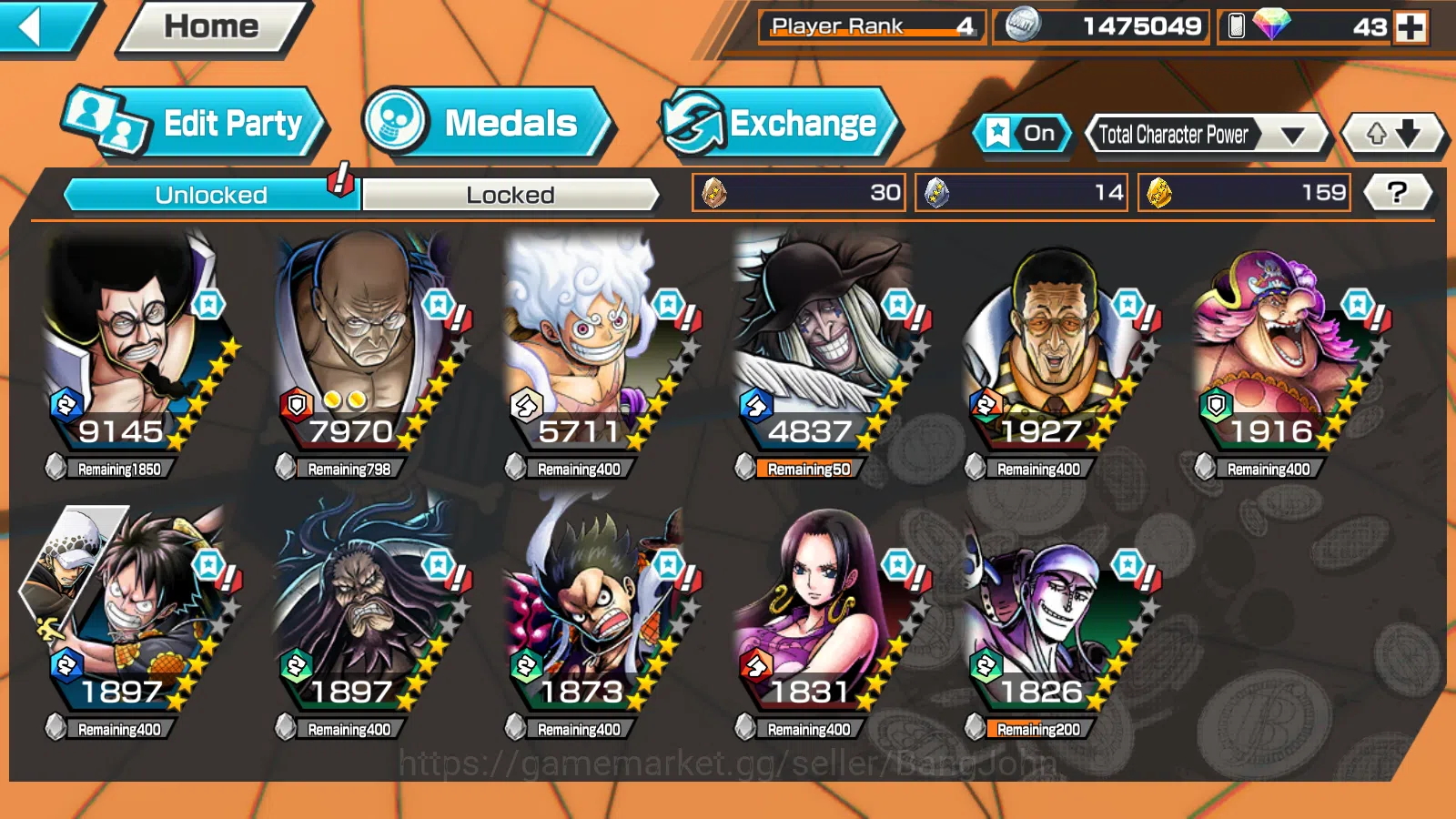 One Piece Bounty Rush Accounts GLOBAL | 3EX | 5elders Nusjuro | SK Borsalino |4em image 3