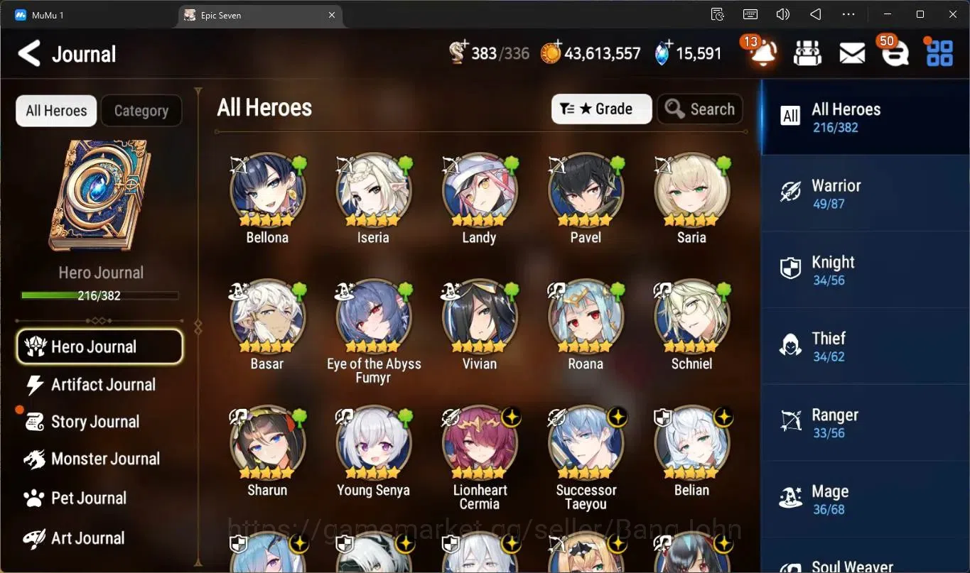 Epic Seven Accounts High-End Global Unverif |21 ML(E Ilynav,RO Light,Belian,Harsetti,SOTD Diene,DD Day Etc.)|PoH ON|SS 9