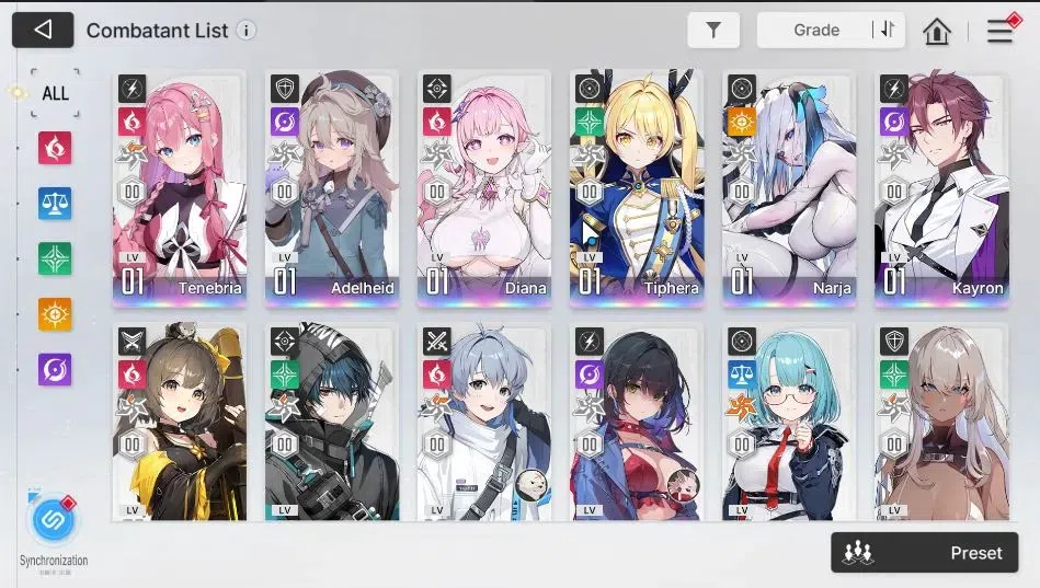 Chaos Zero Nightmare Accounts ASIA|Lv 54|8 SSR[Tenebria+Sign,Adelheid,Diana,Tiph image 3