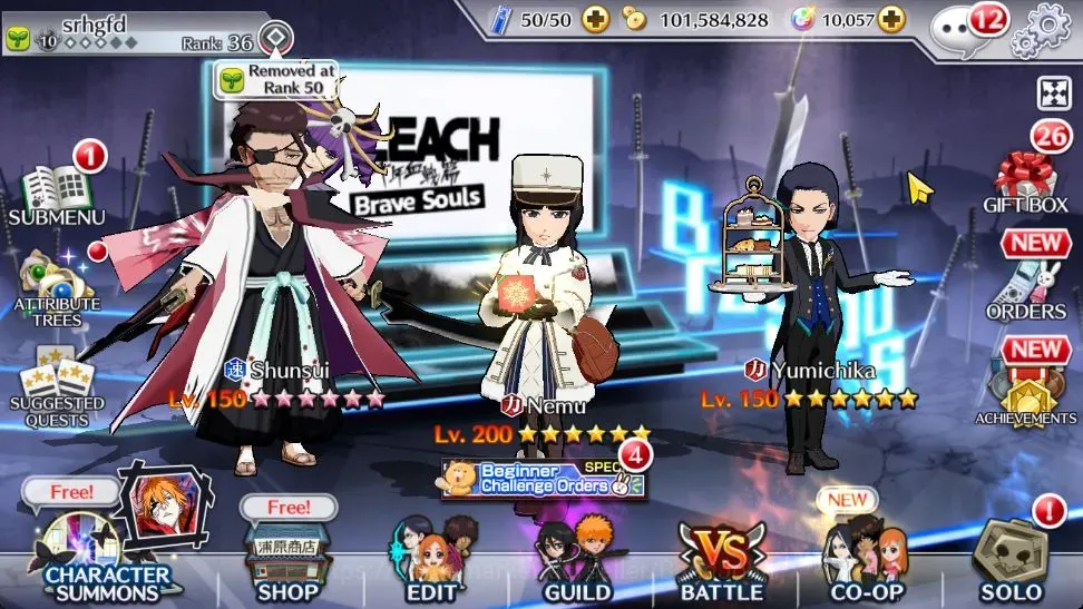 Bleach: Brave Souls Accounts Starter Global|98K BP+10k Orb|FreshStory|Nemu Xmas24|Yuichika TMV|Shunsui TYBW|Aizen 1