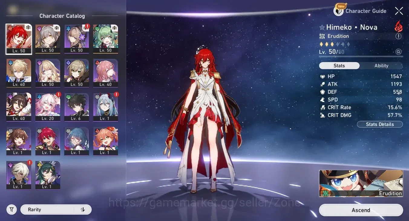 Honkai Star Rail Accounts Starter ASIA Starter |TL36| Himeko Nova,HuoHuo |Detail Cek SS|TakeMail(HSR756Z) 1