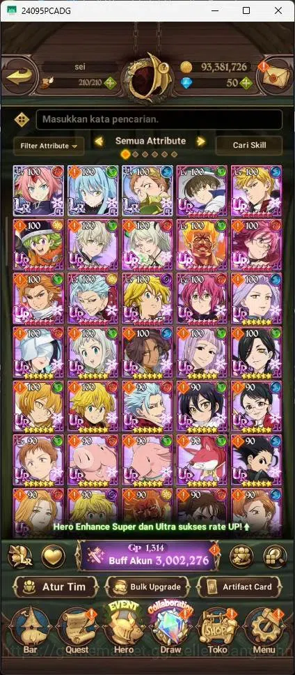 The Seven Deadly Sins: Grand Cross Accounts Endgame Global|3.0M CC|3 LR|9 UR|LR King Fairy 6/6|UR Menor 1/6,Escanor 4