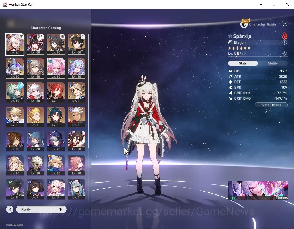 Honkai Star Rail Accounts Others ASIA|TL 69|2 GC|11 Limited|(Anaxa,Cyrene,SW999,Sparxie)+Sign Robin Summer,Sparkle,Ruan 1