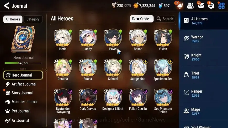 Epic Seven Accounts Starter GLOBAL Unverif|NewEra|9 ML[Shepherd of the Dark Diene,SP Politis,Etc]+Estelle,TA 7