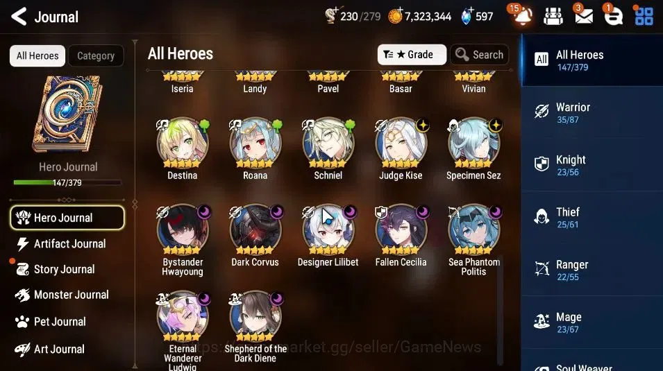 Epic Seven Accounts Starter GLOBAL Unverif|NewEra|9 ML[Shepherd of the Dark Diene,SP Politis,Etc]+Estelle,TA 8
