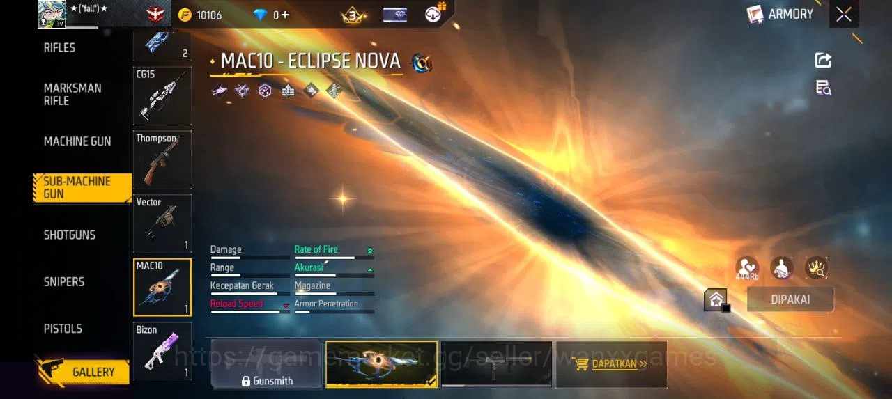 Free Fire Accounts Indonesia | SG HAND OF HOPE LUMUT VAULT 34 EMOTE 12 ANIMASI 1 KATANA LOBY 1 TAS 10 WEAPON 50 | W265 6