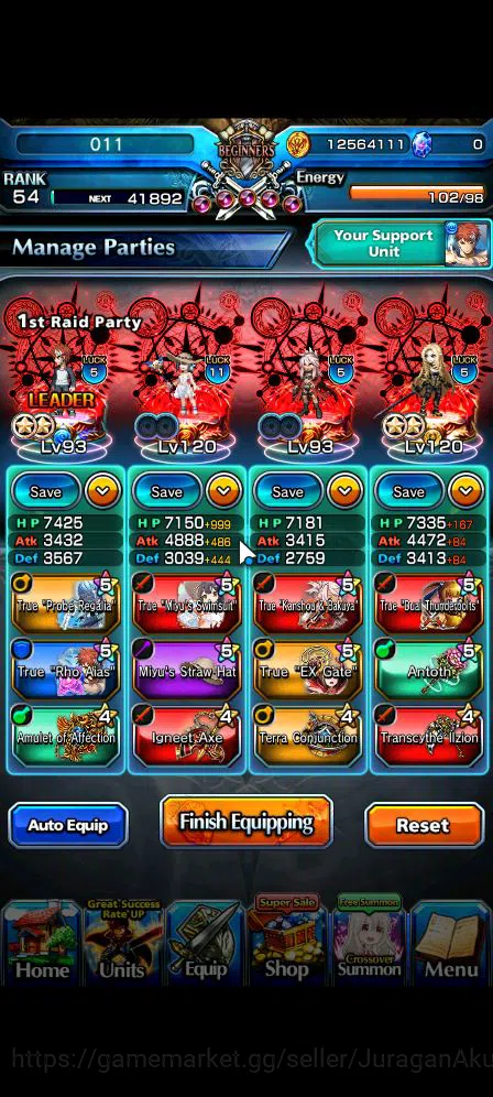 Grand Summoners Accounts Global|Rank 54|17 Ascend|SummerMiyuTW,ShirouEmiyaT image 1