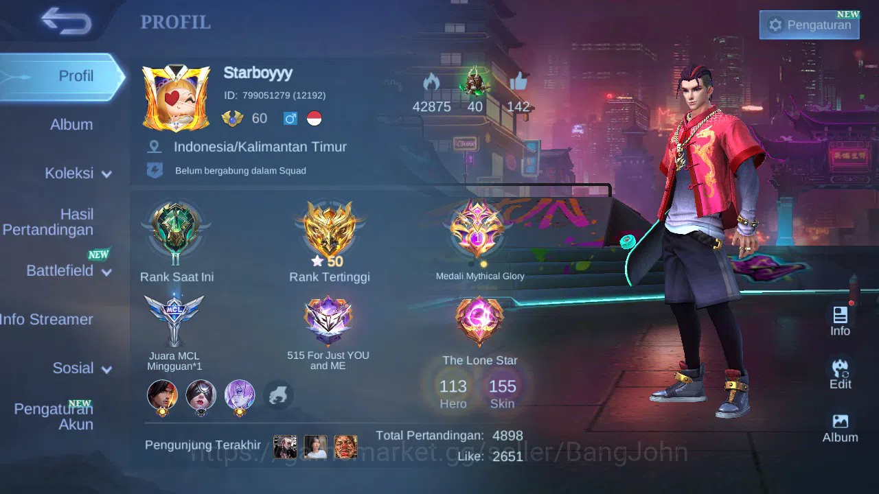 Mobile Legends: Bang Bang Accounts GLOBAL Hero 113 Skin 155 | Stunt Chou | Luckybox F image 14