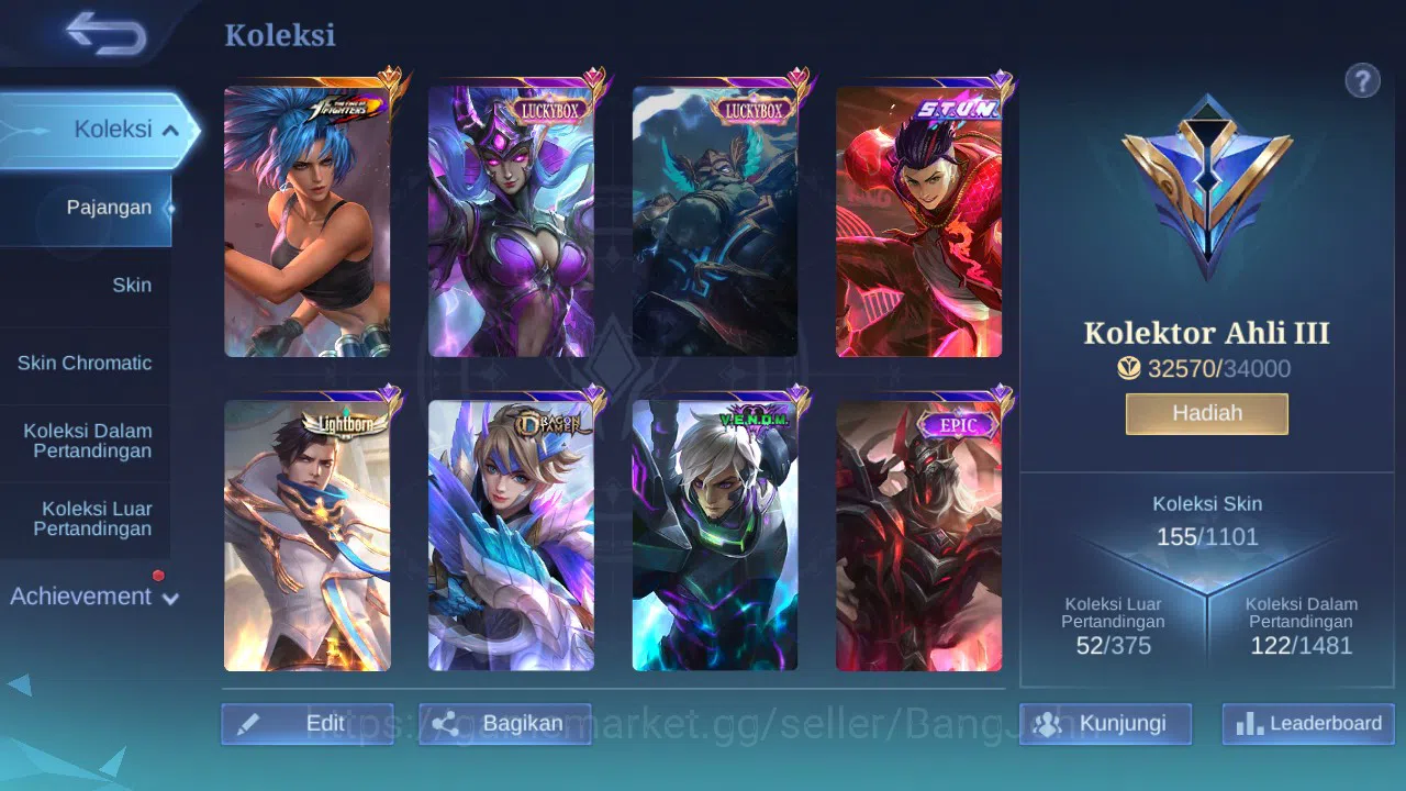 Mobile Legends: Bang Bang Accounts GLOBAL Hero 113 Skin 155 | Stunt Chou | Luckybox F image 8