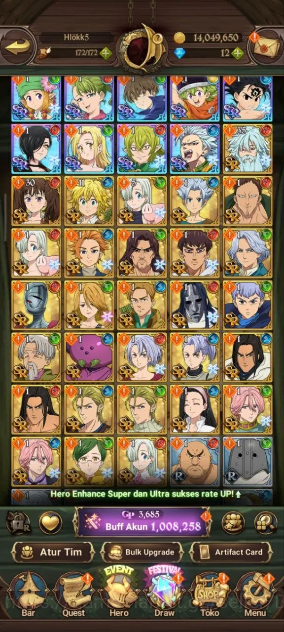 The Seven Deadly Sins: Grand Cross Accounts Endgame GLOBAL|1.08M CC|1LR Roxy|UR Salos,Despair 4