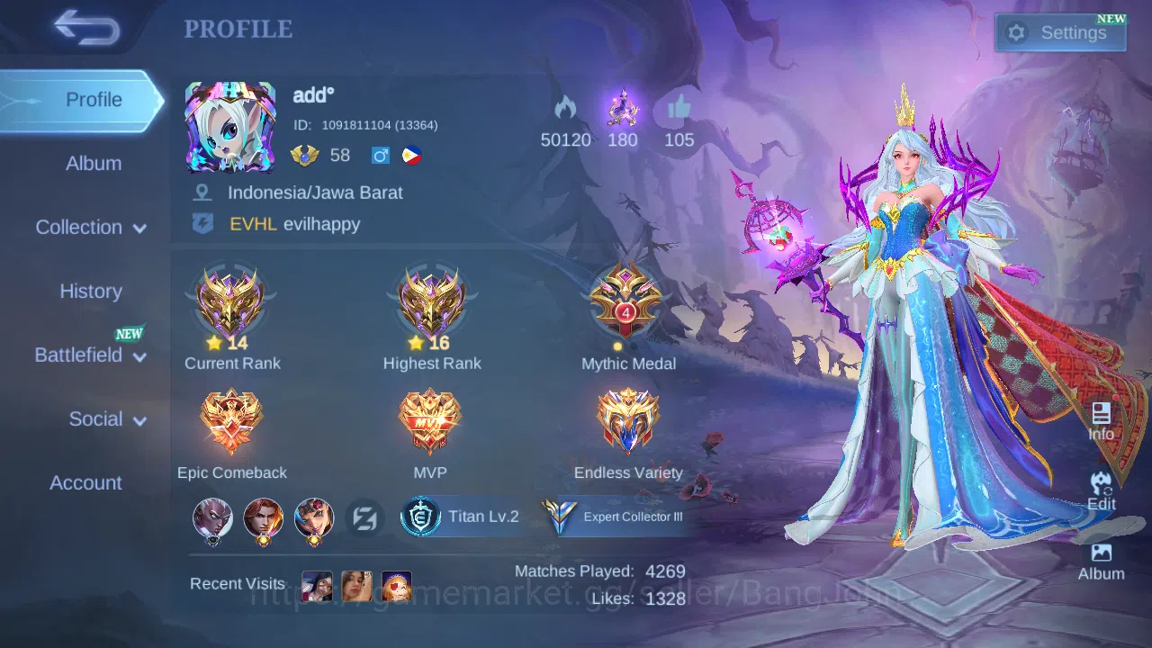 Mobile Legends: Bang Bang Others Hero 97 | Skin 133 | 1 Starlight Card | Zenith Vex image 1