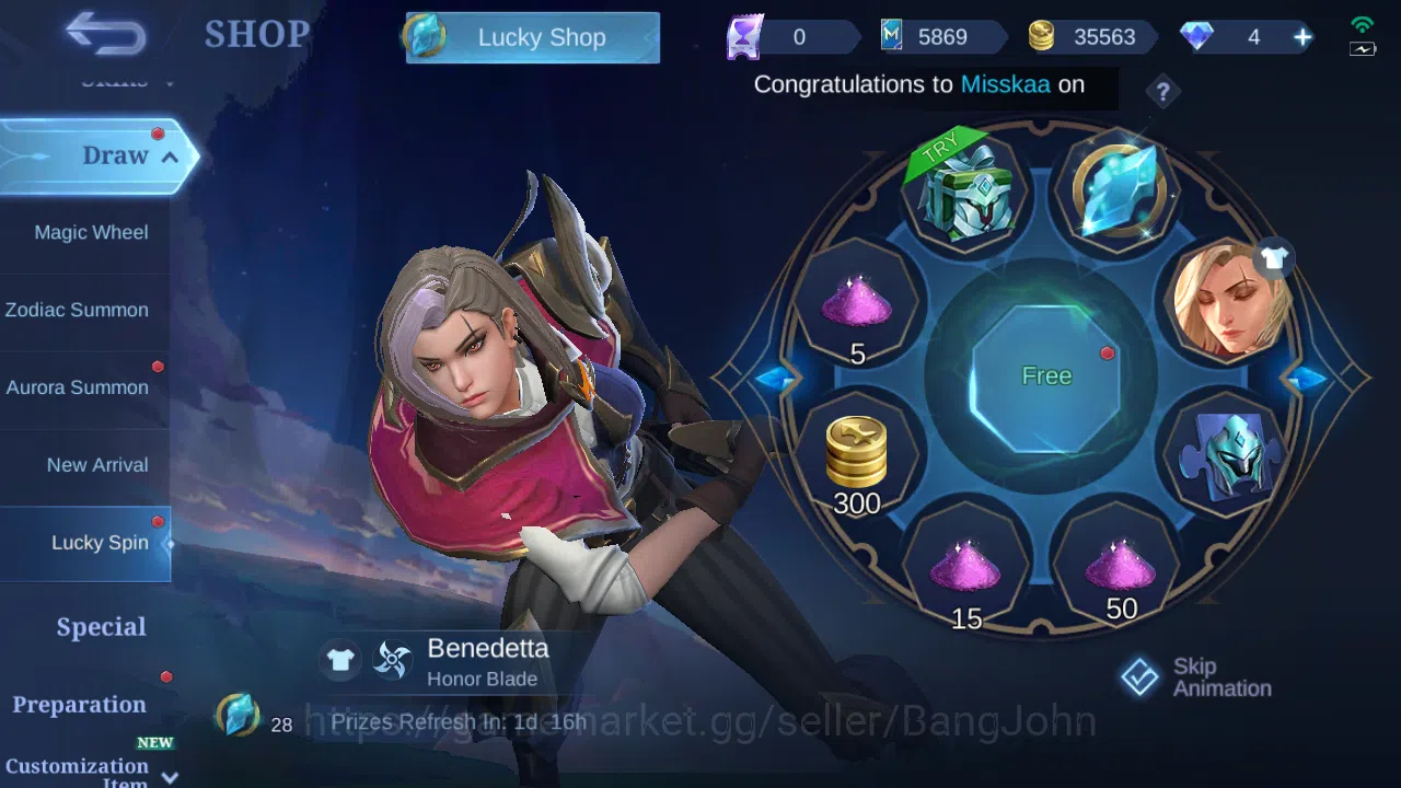 Mobile Legends: Bang Bang Accounts Others Hero 97 | Skin 133 | 1 Starlight Card | Zenith Vexana | Luckybox (Saber ,Akai 14