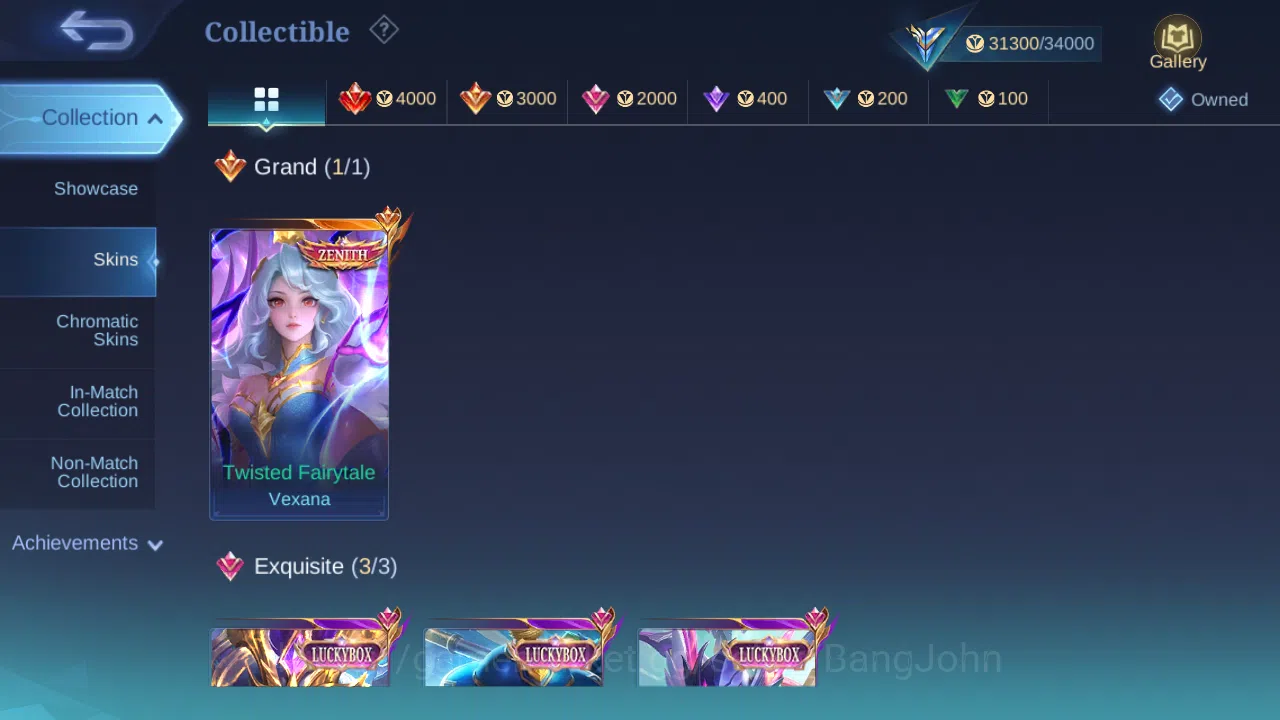 Mobile Legends: Bang Bang Accounts Others Hero 97 | Skin 133 | 1 Starlight Card | Zenith Vexana | Luckybox (Saber ,Akai 6