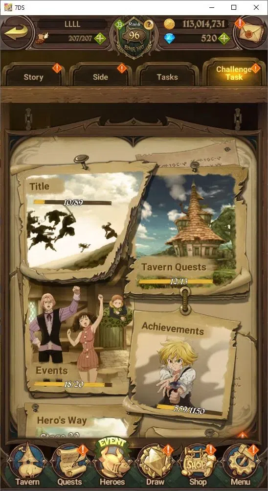 The Seven Deadly Sins: Grand Cross Accounts Endgame Global|4.89Mpow|7LR(NemMeliodas,PrincElizabeth,RoxyMad,Etc)|+7UR 1