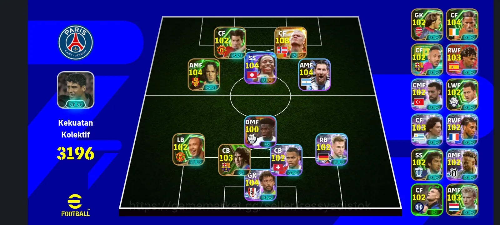 eFootball Accounts Legends & Iconic Players EFOOTBALL COLECTIVE 3196+ | BIGTIME ERLING HALLAND,TOTTI,M OLISE,C PUYOL,M 1