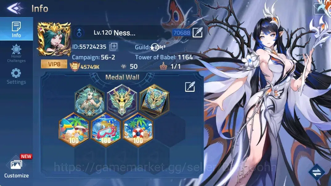 Mobile Legends: Adventure Accounts Global|Lv.120|45749k Power|Camp 56-2|Vip 8|Hero 152|3 UR|11 Awaken|1 Epic Skin|6 Elite 1