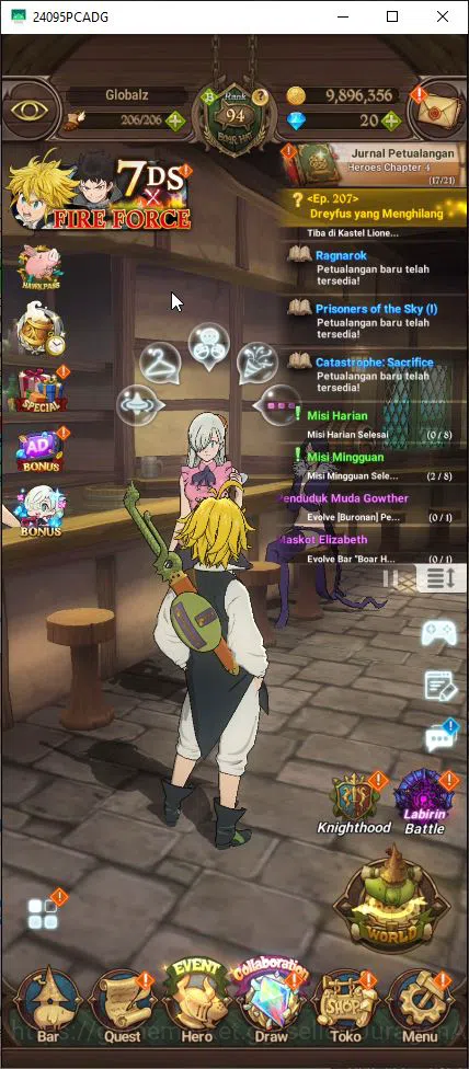 Asia|3M CC|1 LR+7 UR |Merlin4/6,DemonKing2/6,Meliodas2/6,M&E,K&D,GOT Thor,Chaos Arthur,Etc|Code Only (SDS3422) The Seven Deadly Sins: Grand Cross Midgame Asia|3M CC|1 LR+7 UR |Merlin4/6,DemonKing2/6,Melio image 1